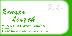 renato liszek business card